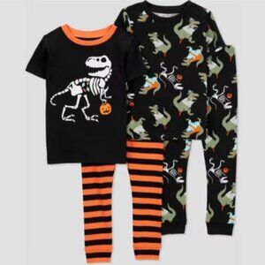Toddler Boys 4 Piece Long Sleeve Dinosaur Halloween Pajama Set - Size: 18 Months